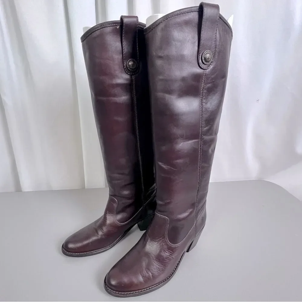 Frye womens Brown Leather Knee-High Boots size 6.5
